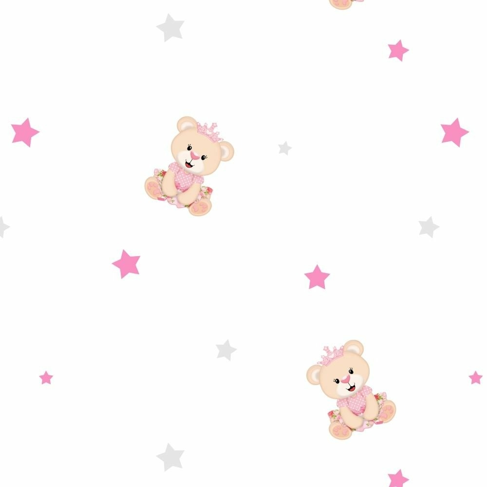 Papel de Parede Baby Ursinha Princesa