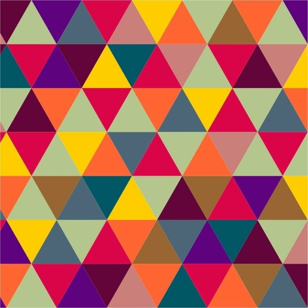 Papel de Parede Geométrico Triângulos Coloridos Luck