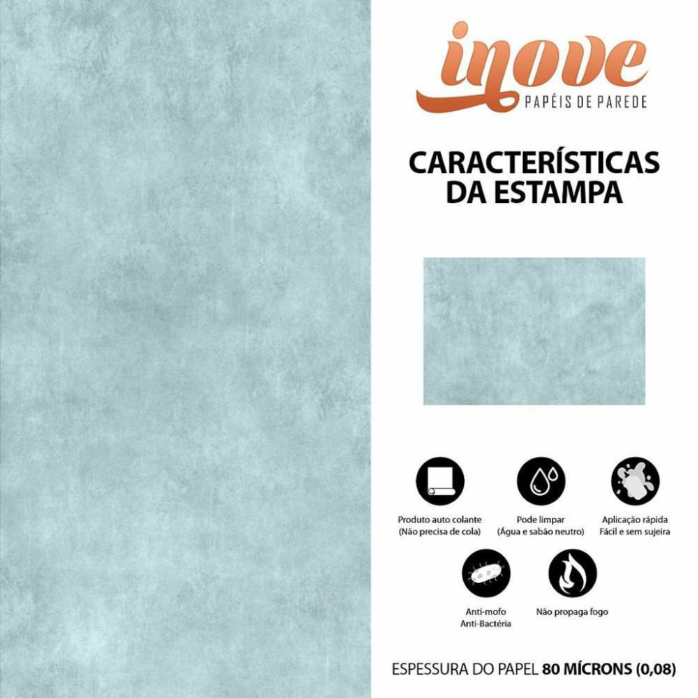 Papel de Parede Cimento Queimado Azul