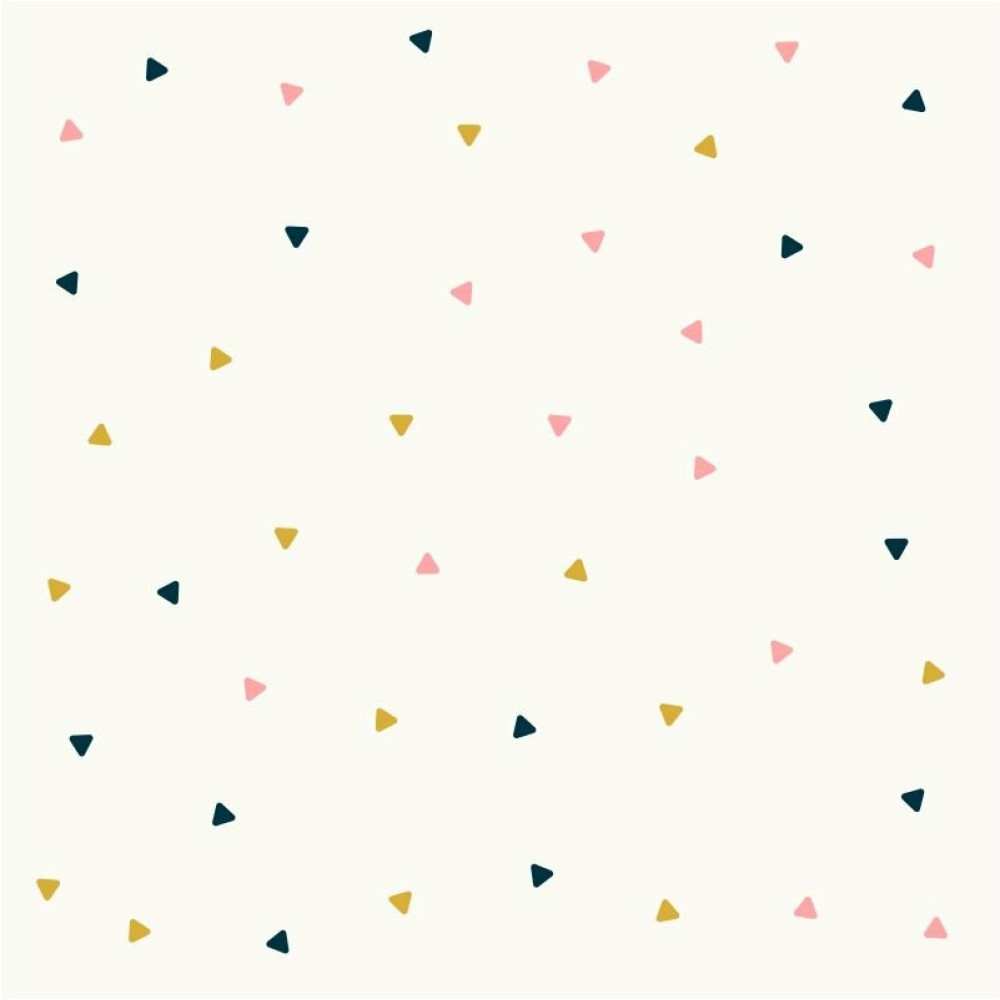 Papel de Parede Baby Triângulos Rosa, Azul e Amarelo