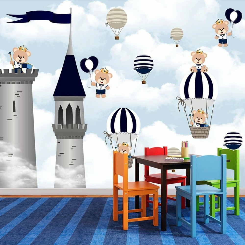 Papel de Parede Personalizado Ursinho Príncipe Castelo