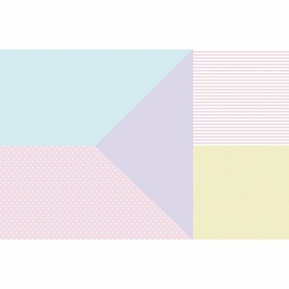 Papel De Parede Personalizado Blocos Grandes Em Tons Pasteis