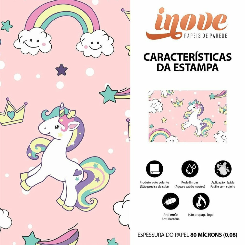Papel de Parede Unicórnios Teen