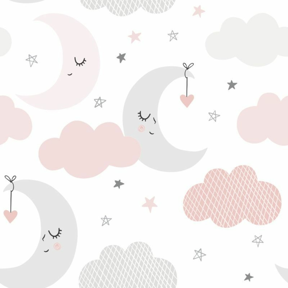 Papel de Parede Baby Nuvens com Lua