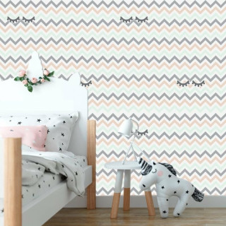 Papel de Parede Chevron com Olhinhos de Unicórnio