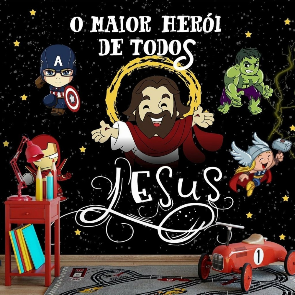 Papel De Parede Personalizado Jesus O Maior Hérói De Todos
