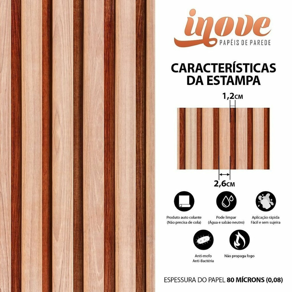 Papel De Parede Personalizado Madeira Ripado Pinus Com Mogno