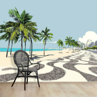 Papel de Parede Personalizado Copacabana Ilustration