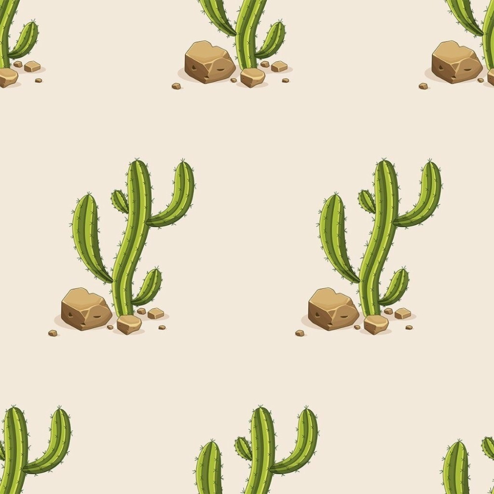Papel de Parede Personalizado Cactos Delicados