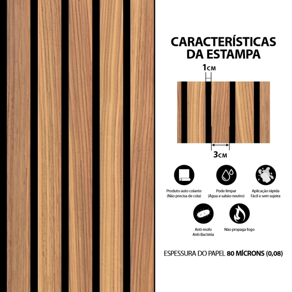 Papel de Parede Madeira Ripada Avelã