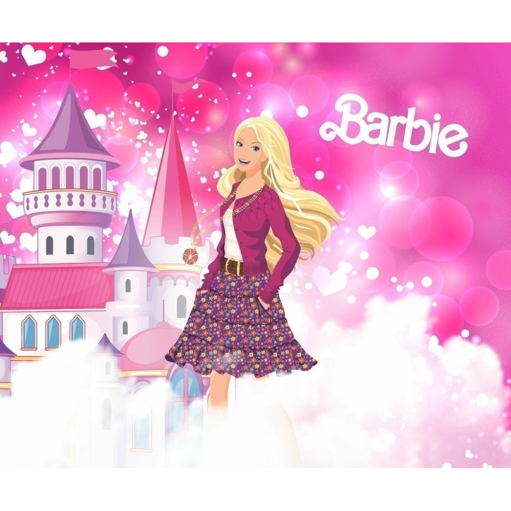 Papel De Parede Personalizado Princesa Barbie e seu Castelo