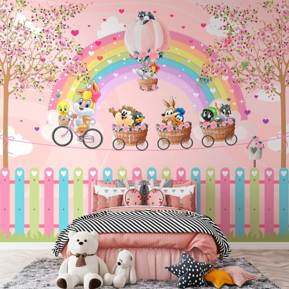 Papel de Parede Personalizado Passeio Encantado dos Looney Tunes