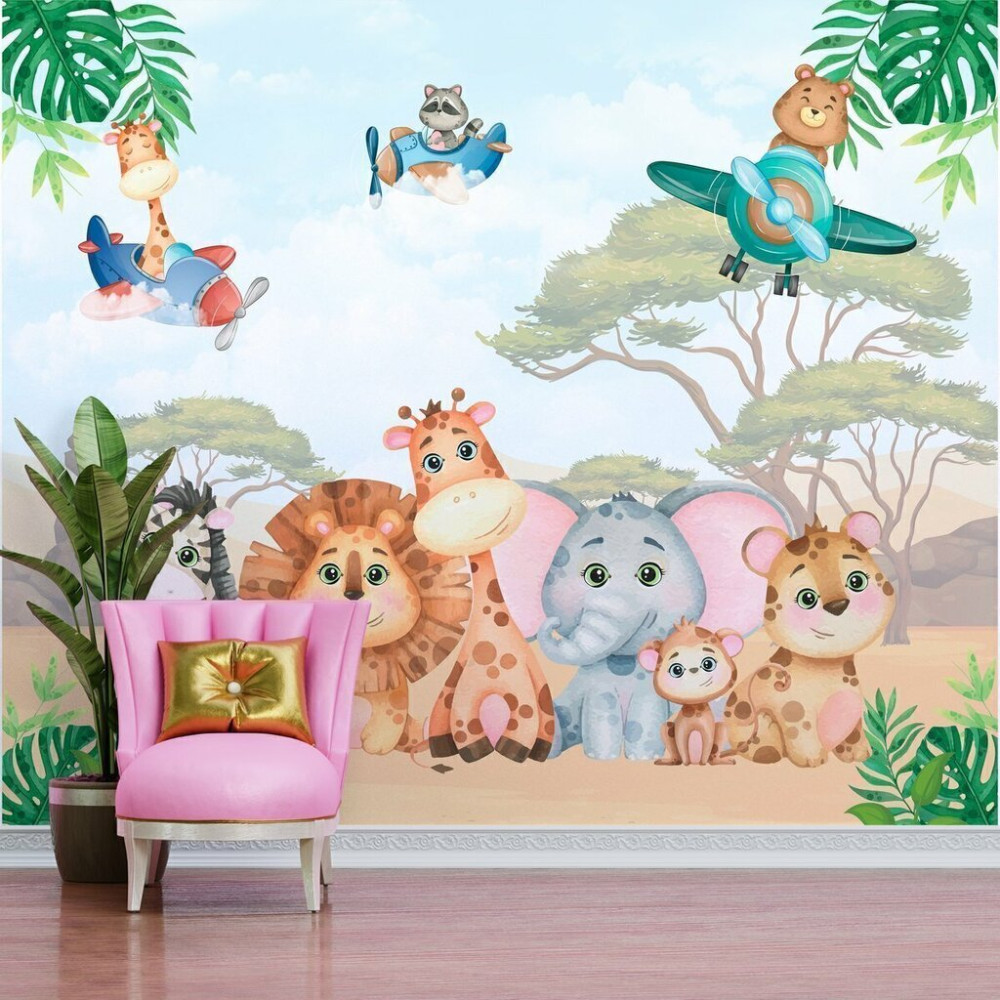 Papel De Parede Personalizado Bichinhos Na Savana