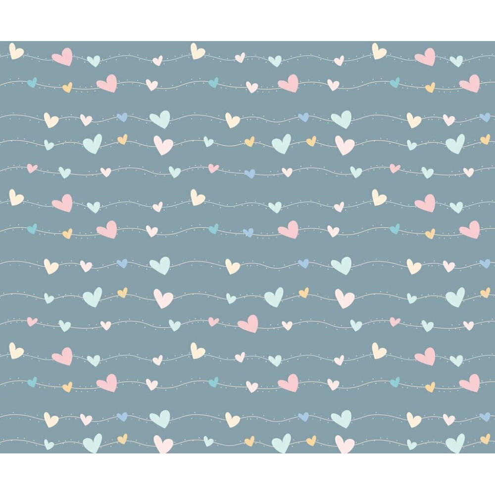 Papel de Parede Personalizado Corações em Ondas