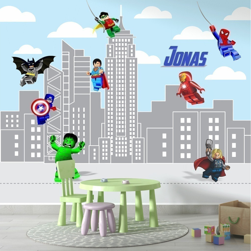Papel de Parede Personalizado Pequenos Heróis em Ação