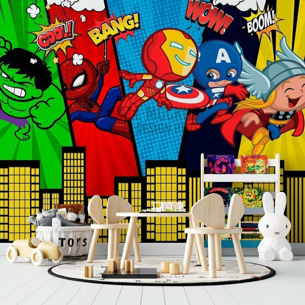 Papel de Parede Personalizado Batalha dos Heróis Babys Papel de Parede Personalizado Batalha dos Heróis Babys