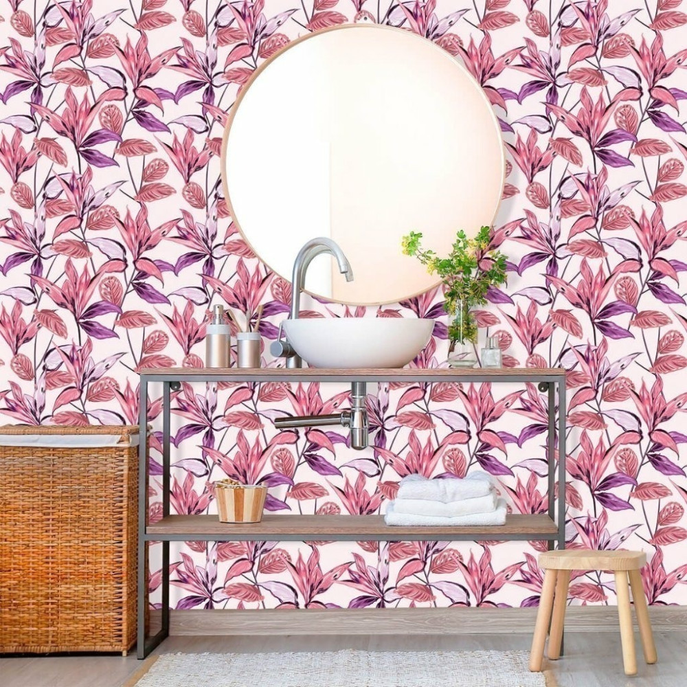 Papel de Parede Personalizado Botânico Rose