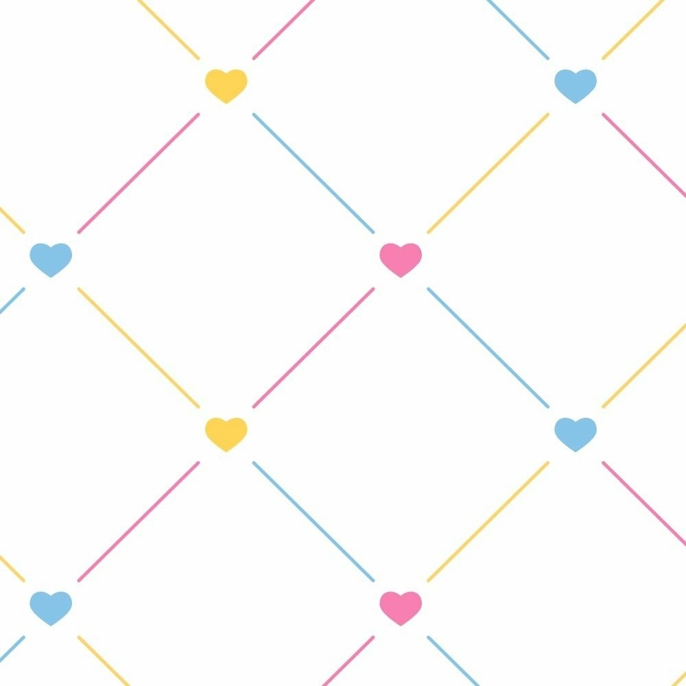 Papel de Parede Infantil Corações Coloridos