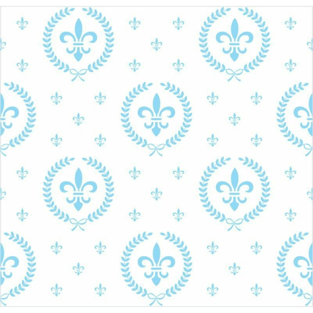 Papel de Parede Flor de Liz Azul