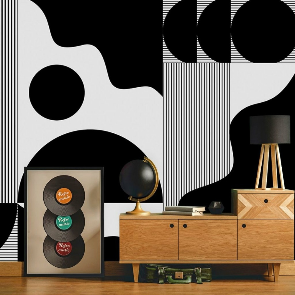 Papel De Parede Personalizado Black Shapes Papel De Parede Personalizado Black Shapes