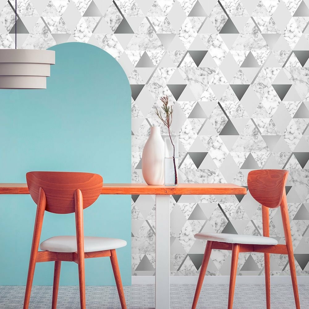 Papel de Parede Zara Onix Metallic Silver