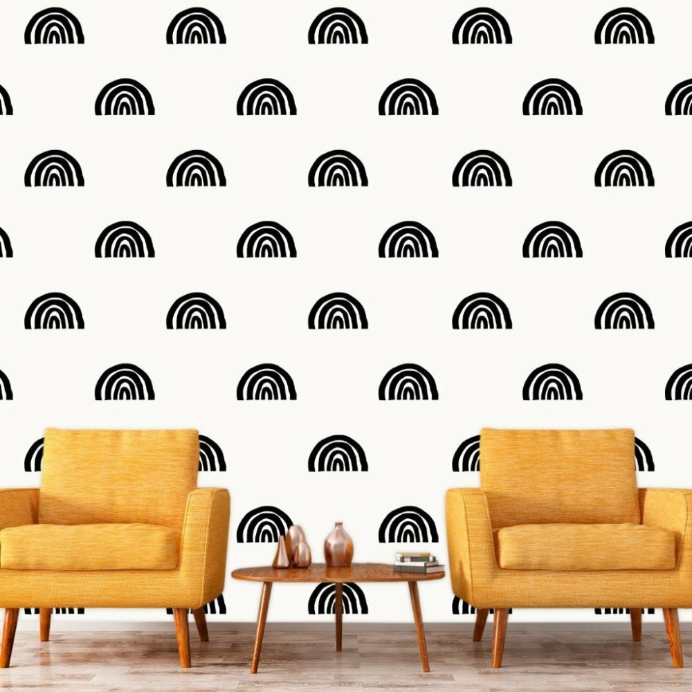 Papel De Parede Personalizado Arco Irregular Preto