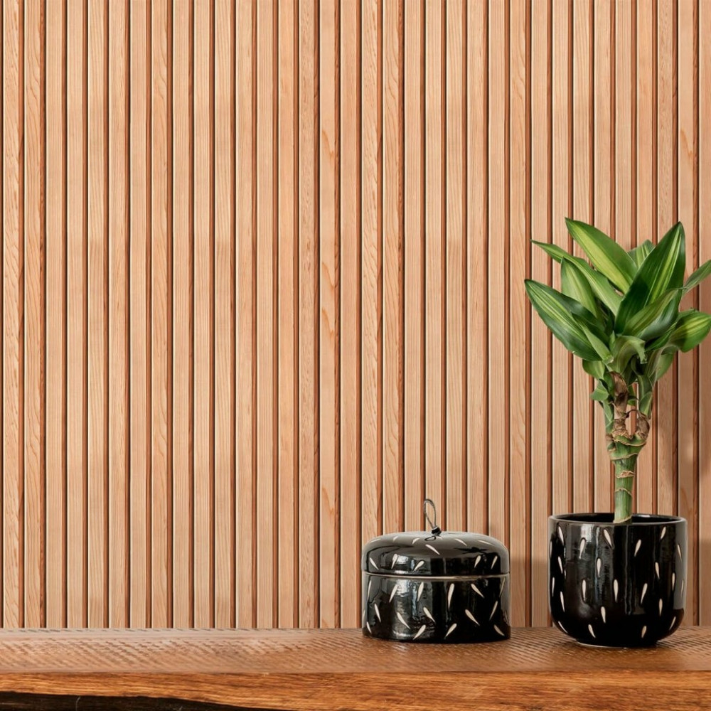 Papel de Parede Madeira Ripada Realista