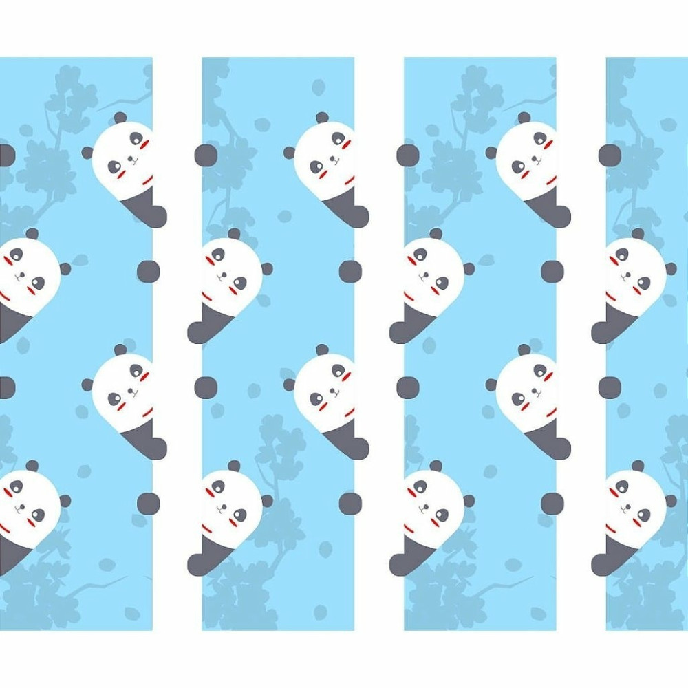 Papel de Parede Personalizado Panda Cute Azul