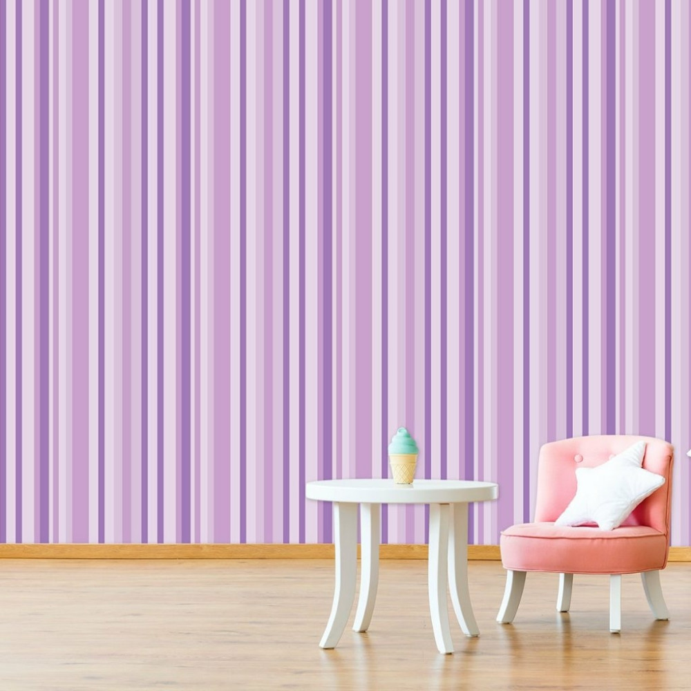 Papel de Parede Listrado Roxo