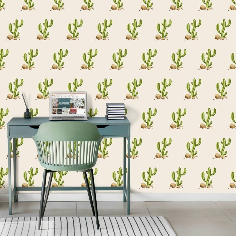 Papel de Parede Personalizado Cactos Delicados