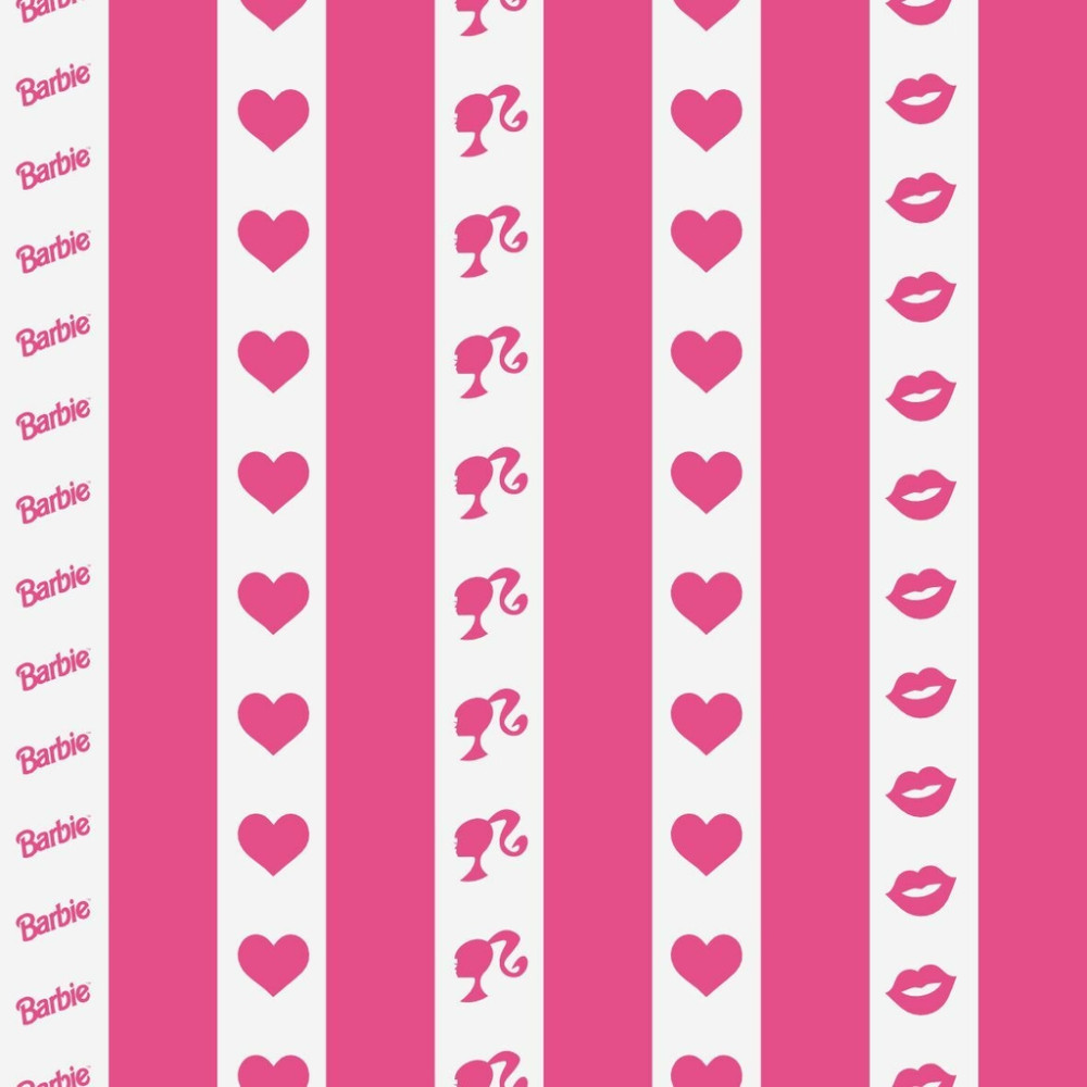 Papel de Parede Teen Listras Rosa da Barbie