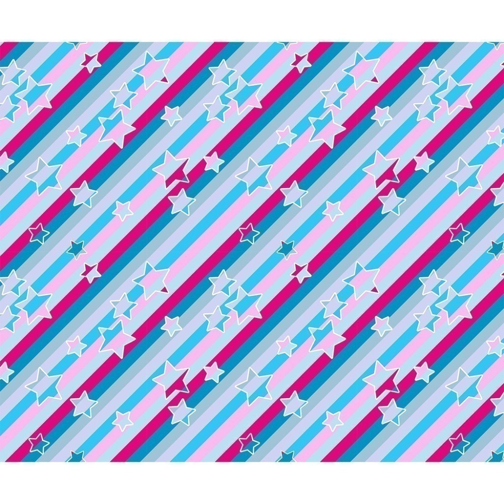 Papel De Parede Personalizado Barbie Estrelas com Listras Diagonais