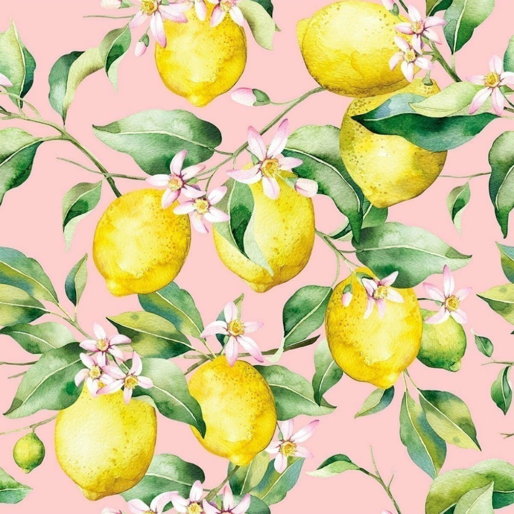 Papel de Parede Personalizado Watercolor Lemon