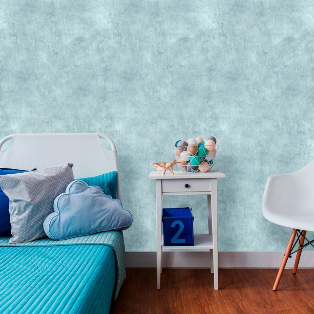 Papel de Parede Cimento Queimado Azul