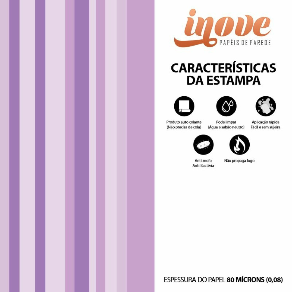 Papel de Parede Listrado Roxo
