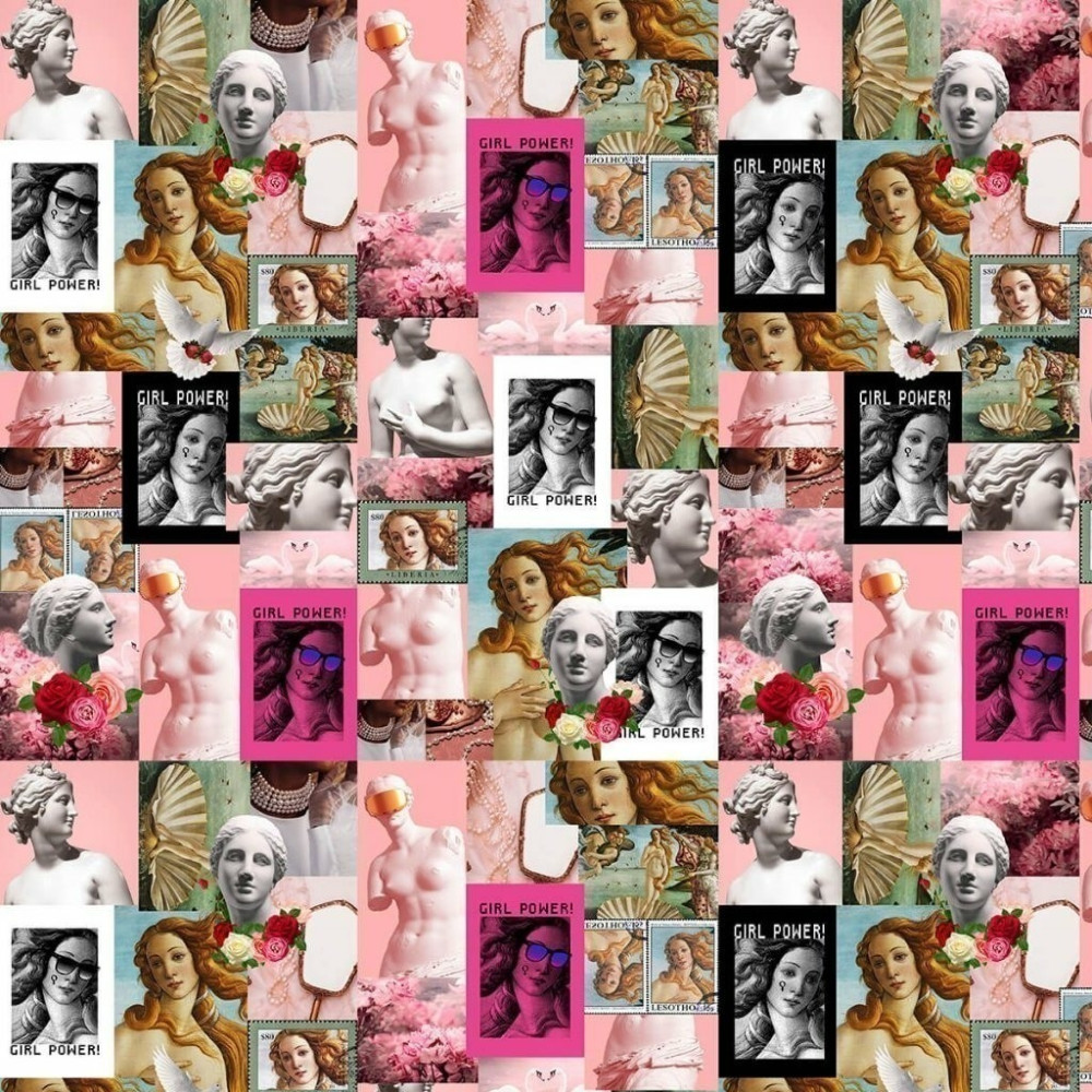 Papel De Parede Personalizado Afrodite Colagem Pop Art