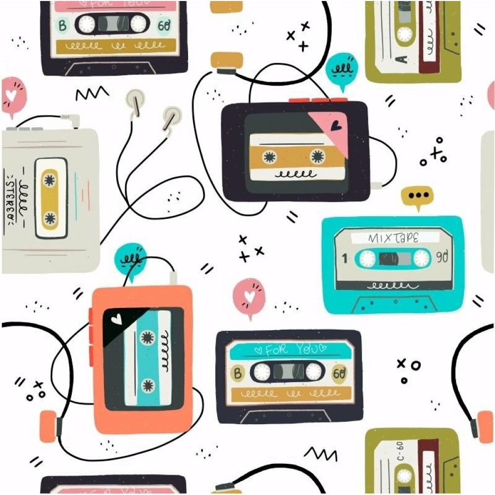 Papel de Parede Teen Fitas Vintage