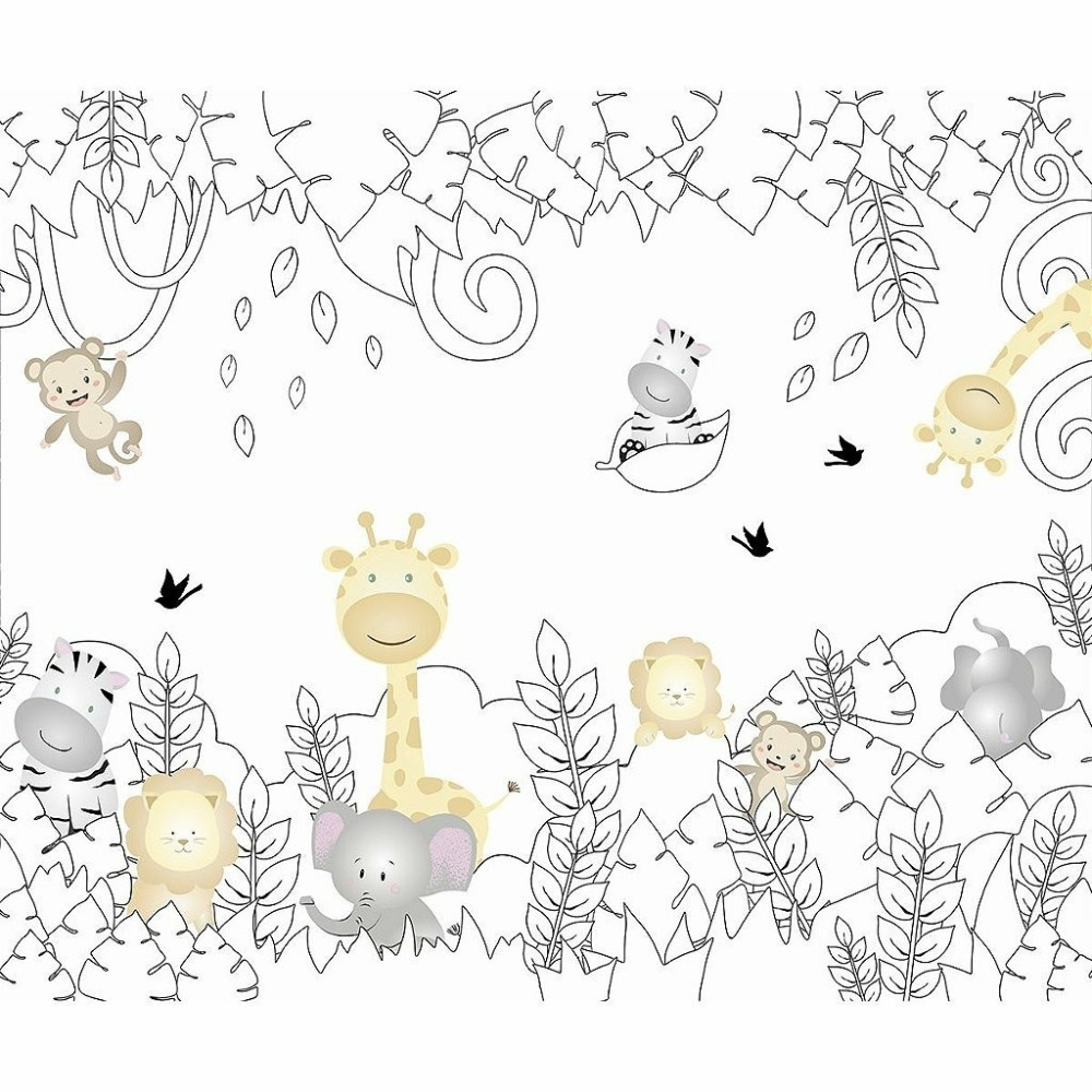 Papel de Parede Personalizado Safári Linhas Pretas