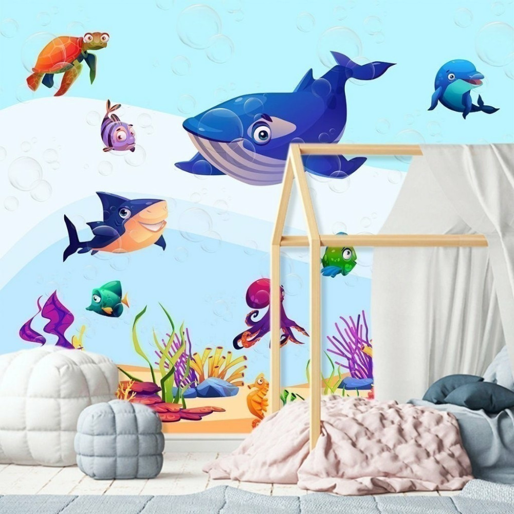 Papel de Parede Personalizado Fundo do Mar Infantil