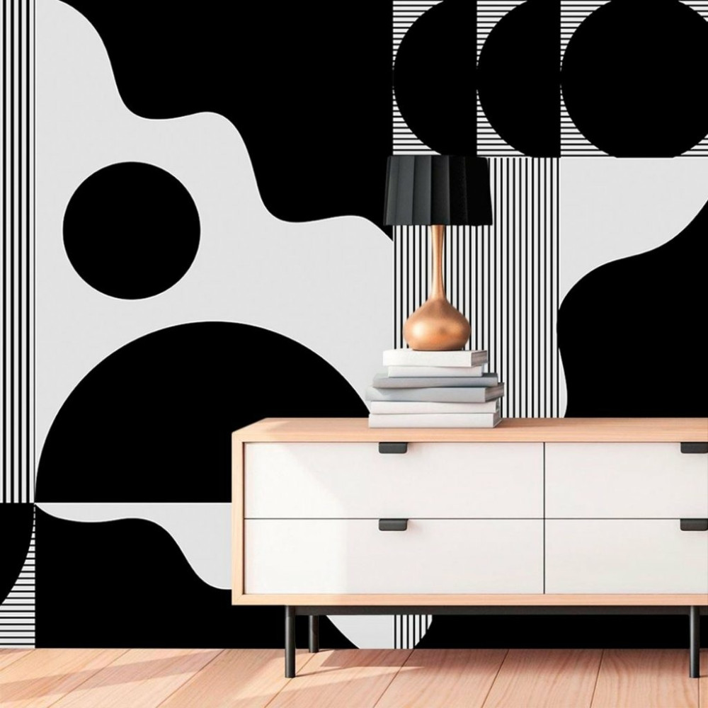 Papel De Parede Personalizado Black Shapes Papel De Parede Personalizado Black Shapes