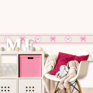 Faixa Decorativa Infantil Laços Rosa