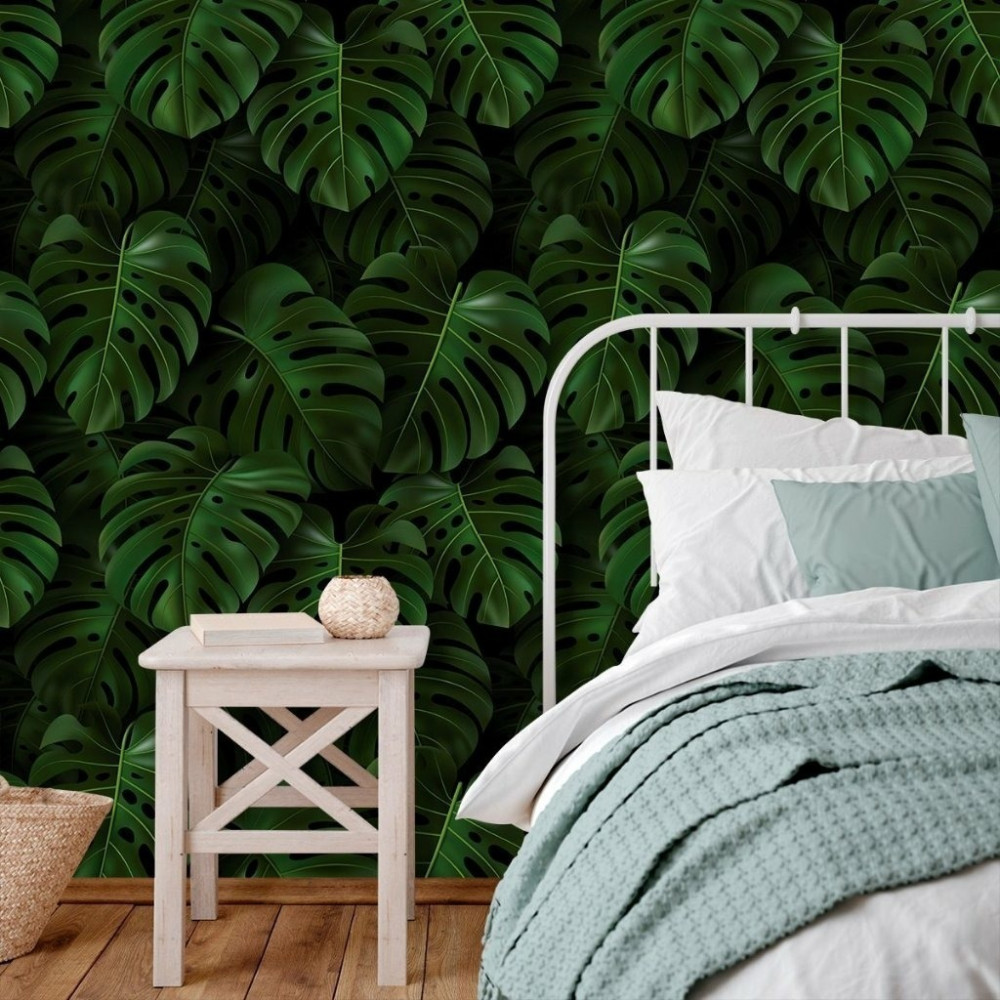Papel de Parede Personalizado Costela de Adão Verde Papel de Parede Personalizado Costela de Adão Verde