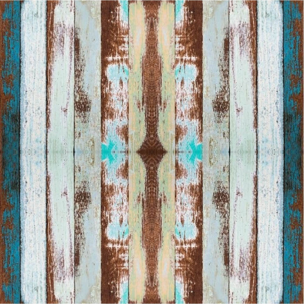 Papel de Parede Madeira em Tons de Marrom e Azul