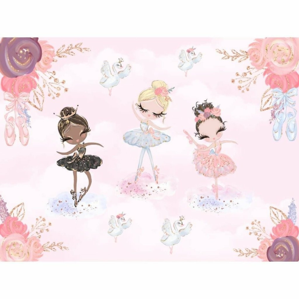 Papel de Parede Personalizado Ballet Watercolor Papel de Parede Personalizado Ballet Watercolor