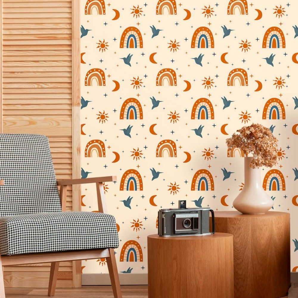 Papel de Parede Teen Beija-Flor Boho