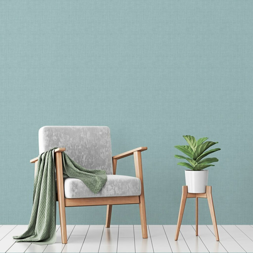 Papel de Parede Tecido Linho Azul Melodia Suave Papel de Parede Tecido Linho Azul Melodia Suave