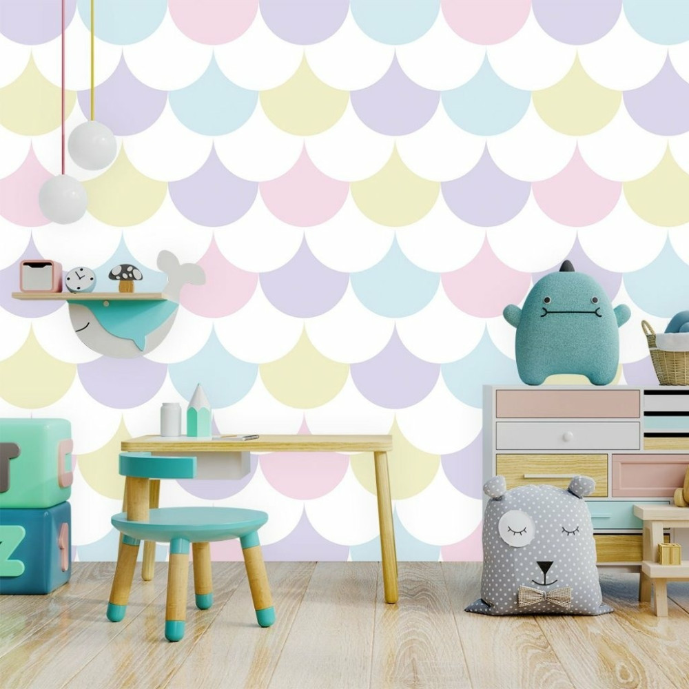 Papel De Parede Personalizado Escamas Tons Pastéis Papel De Parede Personalizado Escamas Tons Pastéis