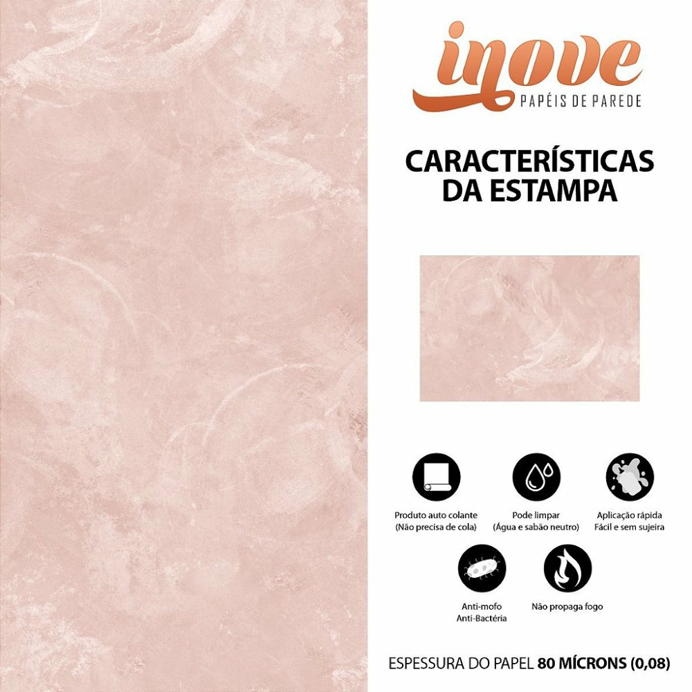 Papel de Parede Cimento Queimado Rosé