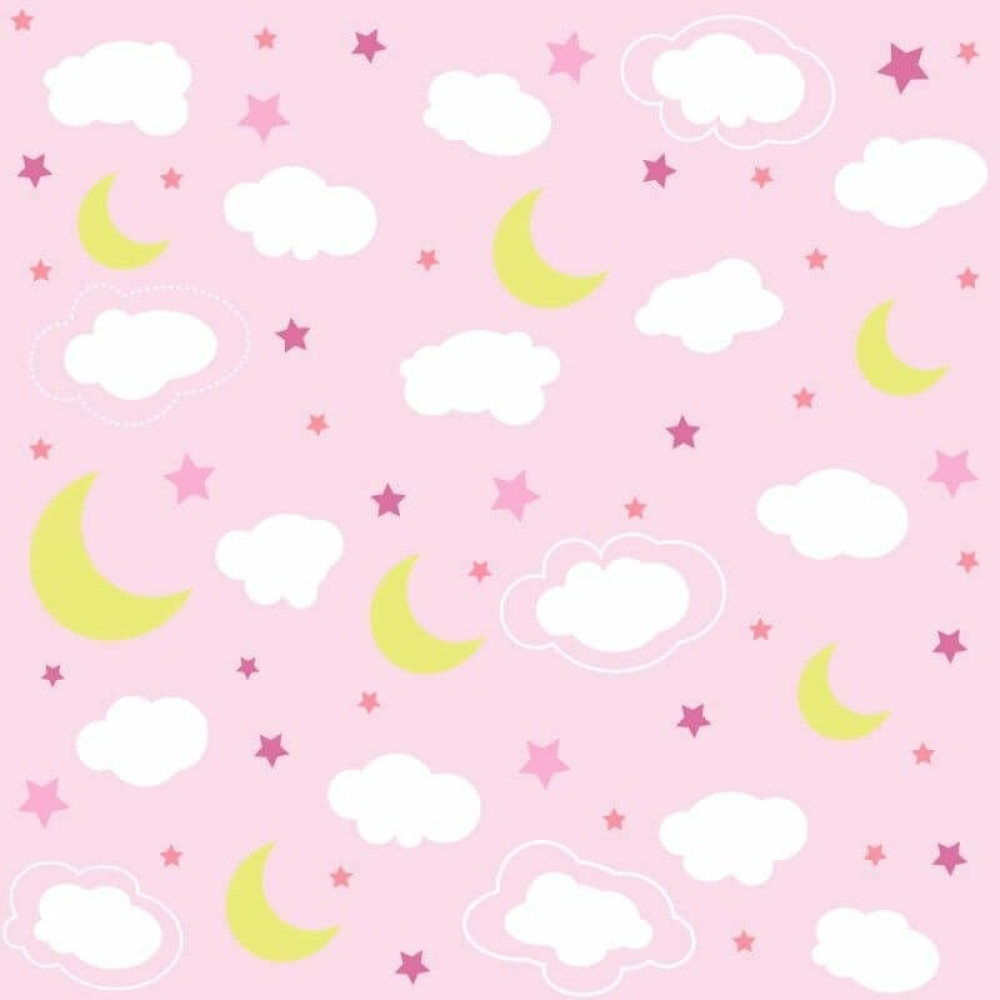 Papel de Parede Infantil Céu Rosa