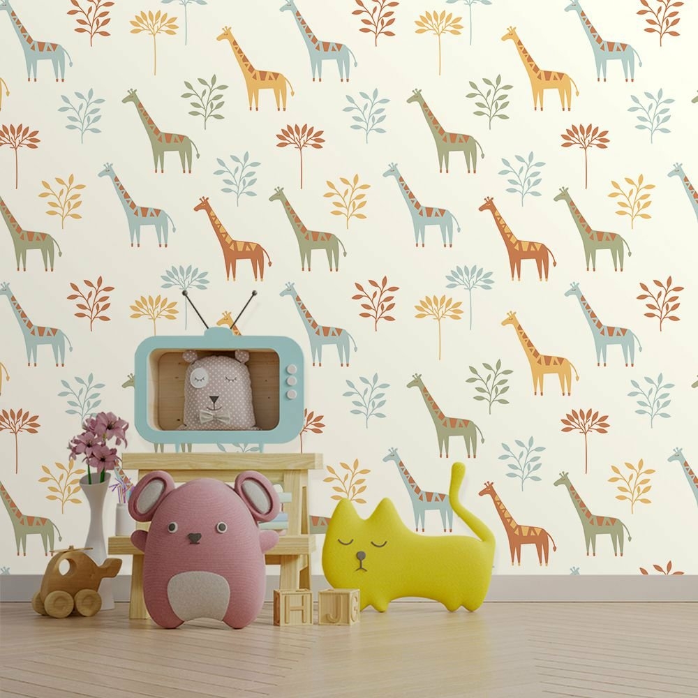 Papel de Parede Baby Girafa